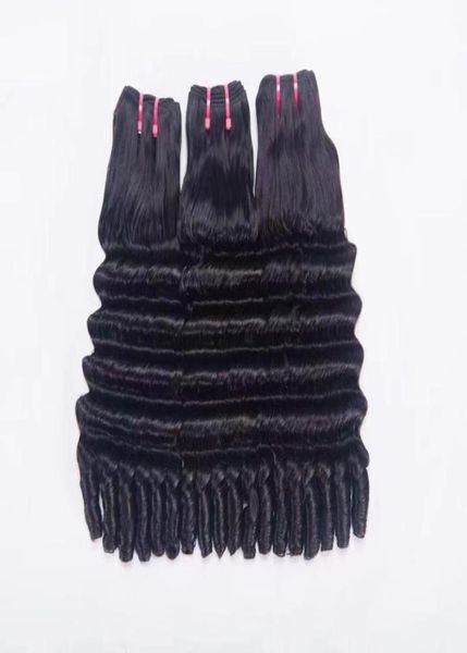 

double drawn fumi straight curly wavy full end hair 1218 inch2026081, Black