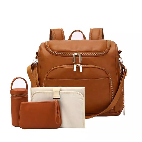 

diaper bags pu leather baby nappy diaper bag backpackchanging padstroller strapsinsulation bagcosmetic bag 230715