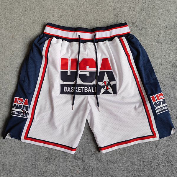 

men's shorts mm masmig white 1992 usa dream team embroideried basketball shorts with pockets 230715, White;black