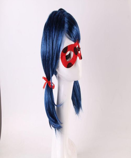 

lady ladybug cosplay blue wig black cat0123456789102370600, Black;brown