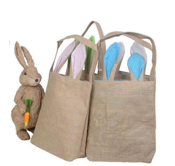 

burlap easter basket with bunny ears 14 colors bunny ears basket cute easter gift bag rabbit ears put easter eggs by07155352059, Black