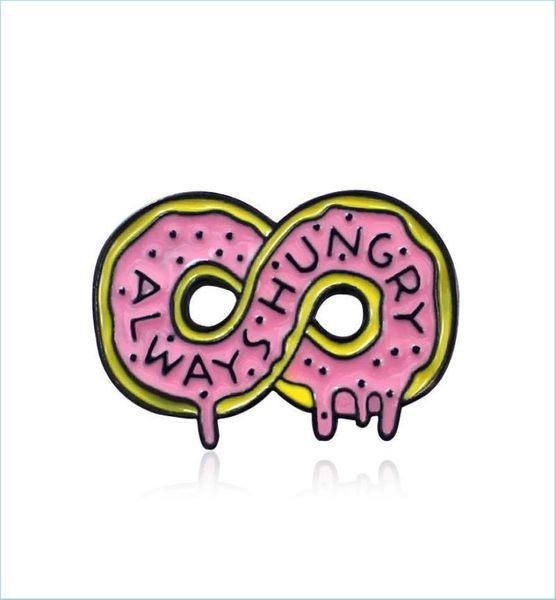 

pins brooches cartoon brooch pink infinite symbol doughnut enamel pin badge shirt denim jacket bag women girls 6174 q2 drop delive1344339, Gray