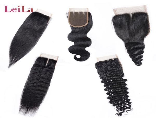 

brazilian virgin human hair 4x4 lace closure peruvian malaysian indian mongolian body wave straight loose deep kinky straight clos6136912, Black;brown