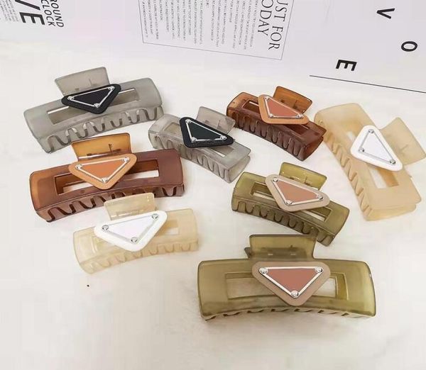 

designer fashion rectangle acrylic lady clamps hairpin pure color transparent plastic scrub simple candy color horsetail for women2128512, Slivery;golden