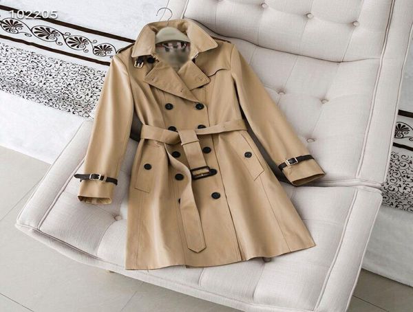 

women039s trench coats long classic windbreaker waterproof british new highend english style autumn winter gabadian solid colo6551348, Tan;black