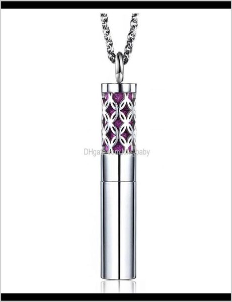 

easter gift 316l stainless steel flower coin star wings tube perfume bottle urn necklace memorial ash keepsake cremation b0klc nec6495921, Silver