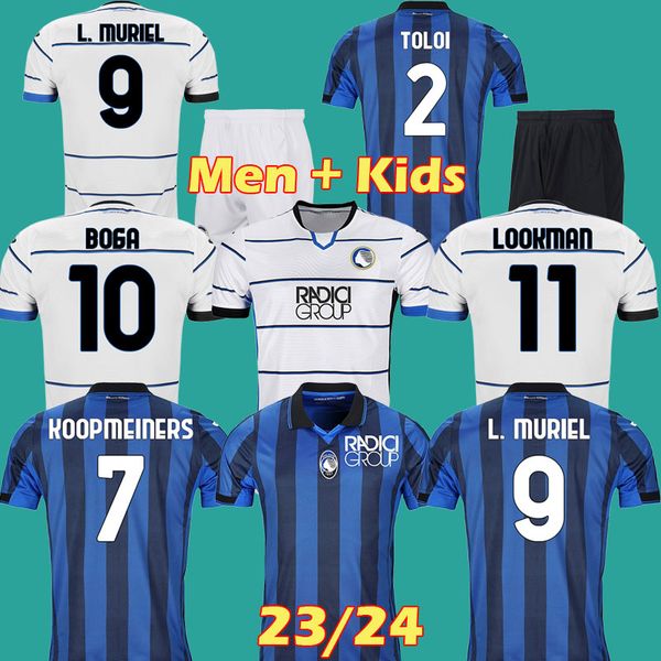 

23 24 atalanta b.c. soccer jersey lookman 2023 2024 .muriel boga de roon duvan muriel ata bc bergamasca maglia da calcio men kids kit unifo, Black;yellow