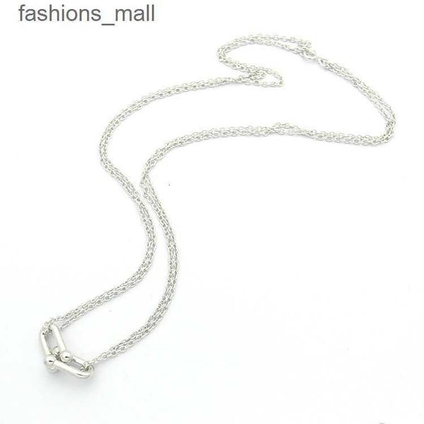 

womens 2 u-shaped necklaces designer jewelry double-deck necklace complete brand as wedding christmas gift, Silver