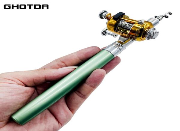 

fishing rod reel combo set mini telescopic pocket pen pole 2203263366355