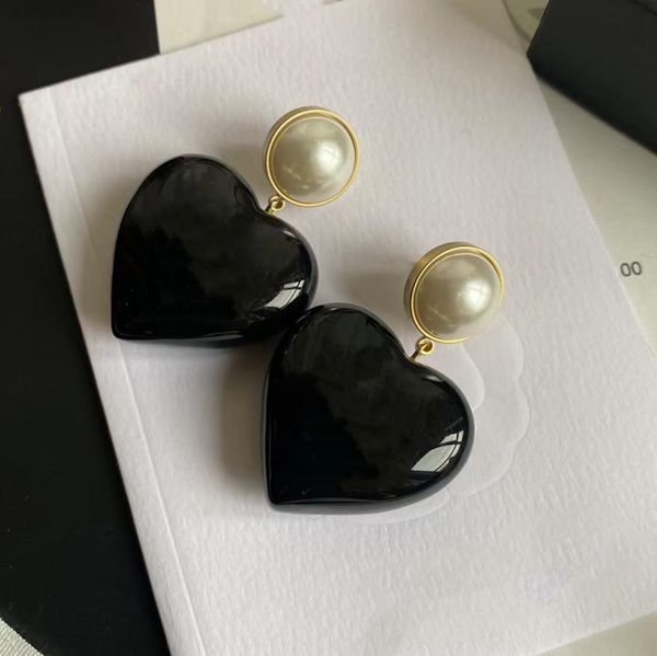 

fashion designer brass charm accessories c symbol dangle heart earrings with paper card9036768, Golden