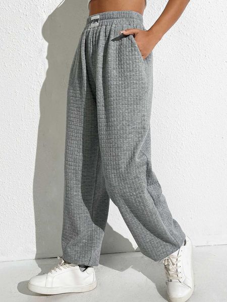 

women's high waist letter patched detail sweatpants, White
