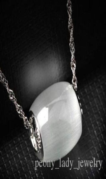 

925 sterling silver diamante chinese blessing cat eye pendant necklace jewelry9335734