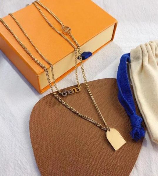 

fashion jewelry necklace luxury designer women pendant necklaces pattern 13 colors optional with box 681711, Silver