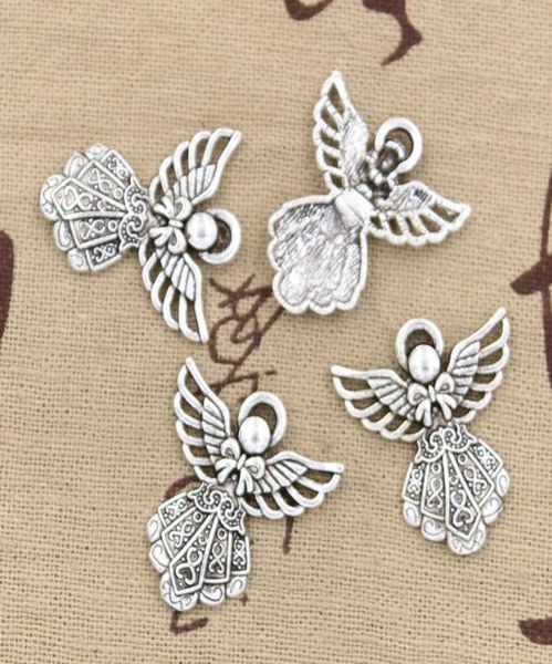 

80pcs charms angel 2623mm antiquezinc alloy pendant fitvintage tibetan silverdiy for bracelet necklace8887094, Bronze;silver