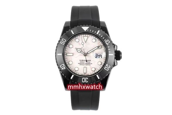 

5g all-ceramic watch with diameter of 40mm adopts 3135 movement to adjust the time clockwise and 12 points to jump calendar natural rubber s, Slivery;golden