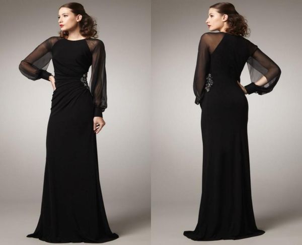 

2015 zuhair murad evening dresses sheath jewel sheer long sleeve black women vintage evening gowns for special occasion4262061, Black;red