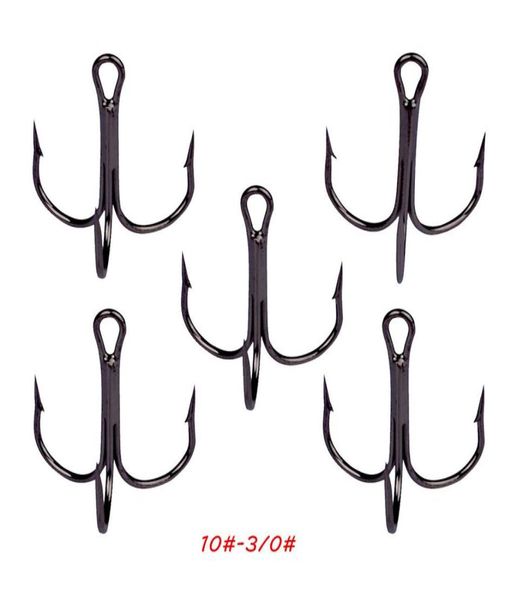 

100pcslot 9 sizes 1030 35647 black triple anchor hook high carbon steel barbed carp fishing hooks fishhooks pesca tackle bl42277753