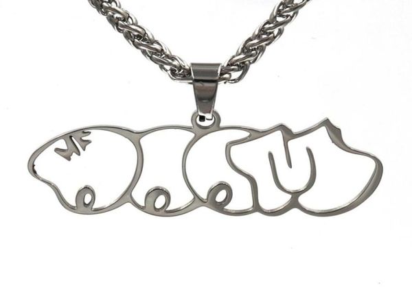 

mf doom mm food fashion brand pendant necklace men and women hiphop personality couple street allmatch jewelry4601030, Silver