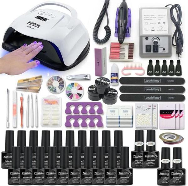 

super manicure set for nail kit with led nail lamp 20000rpm drill machine polish kit acrylic art tools set26976889364