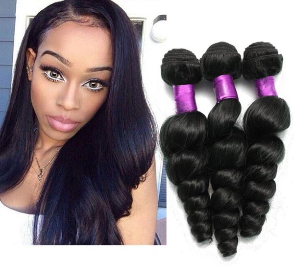 

4pcs brazilian virgin hair loose wave natural black peruvian malaysian brazilian hair weave bundles hair extensions loose wave5564089