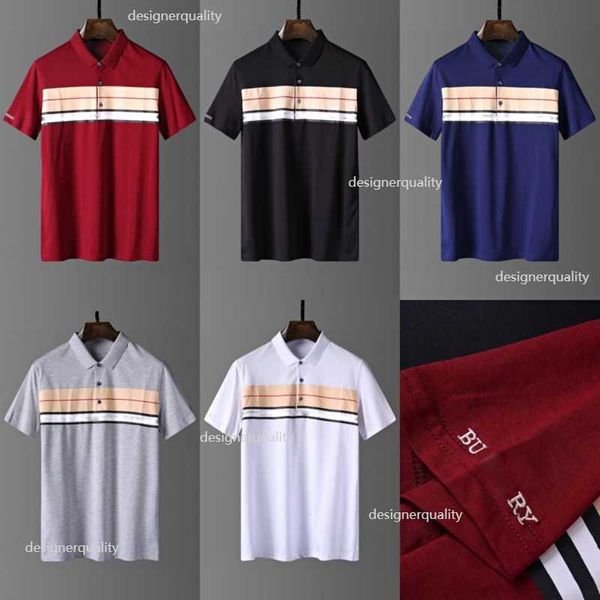 

bby mens polo shirt summer short sleeved t shirt burb designer business shirts tb embroidery tshirt striped lapel tee cotton sweatshirt pull, White;black