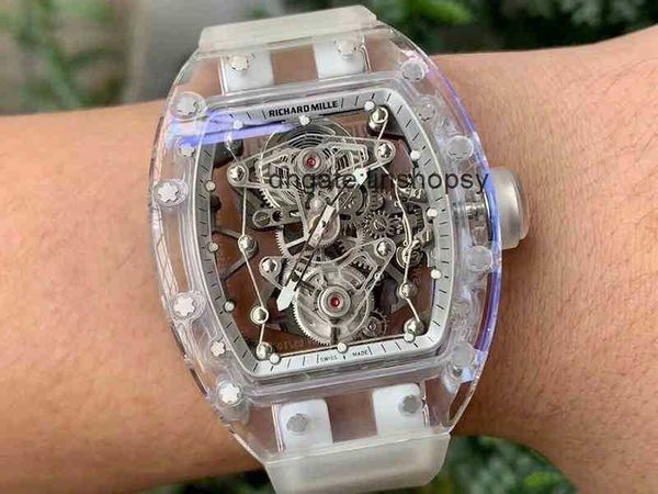 

aluxury watch date lluxury wristwatch richa milles snow glazed hollow out watch men's real flywheel carbon fiber r rm056 crystal shell, Slivery;golden