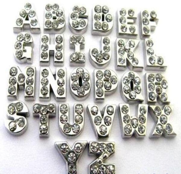 

whole 260pcslot silver color full rhinetones letter az alphabet floating locket charms beads fit for diy magnetic locket5769872, Bronze;silver