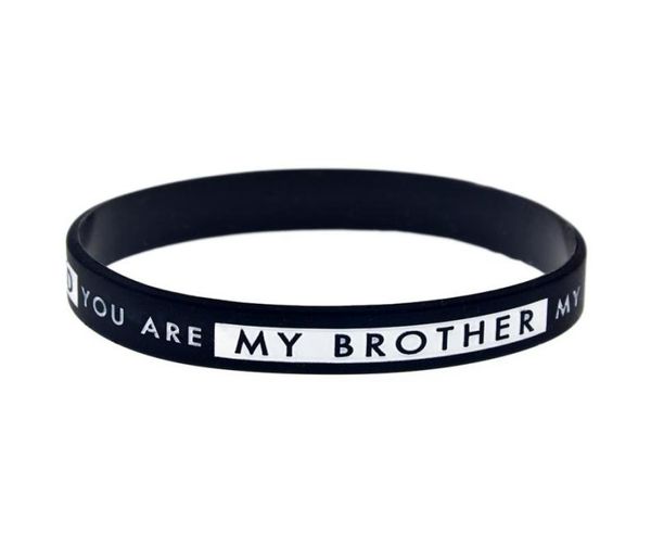 

1pc you are my brother you are not my friend silicone rubber wristband size 2 colors1077380, Black