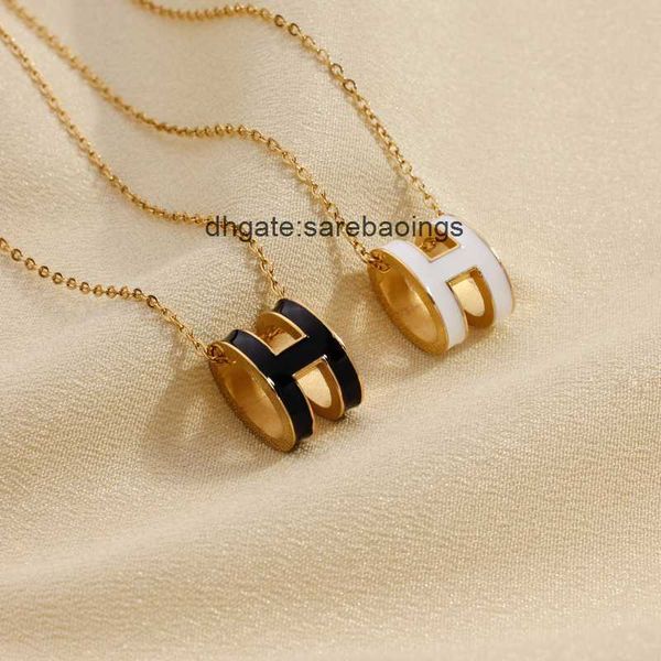 

aher max designer luxury personalized drop glue h letter necklace pendant colorless jewelry women's enamel 18k, Silver