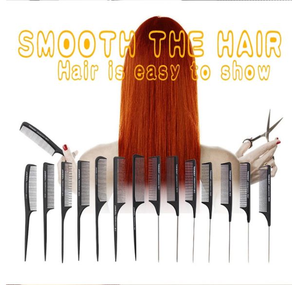 

professional hairdressing black straight hair combs pro salon hairdressing antistatic carbon fiber comb for barber ha5704259, Silver