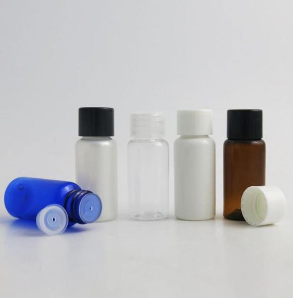 

50 x 15ml 12oz portable plastic pet essential oil cream serum bottle with screw cap insert plug cosmetic container travel kits1431767