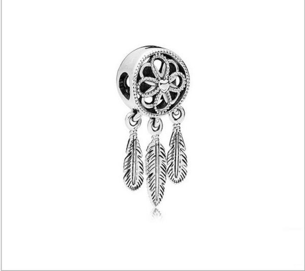 

fits sterling silver bracelet sacred dream catcher pendant dangle beads charms for european snake charm chain fashion diy jewelry2158988, Black