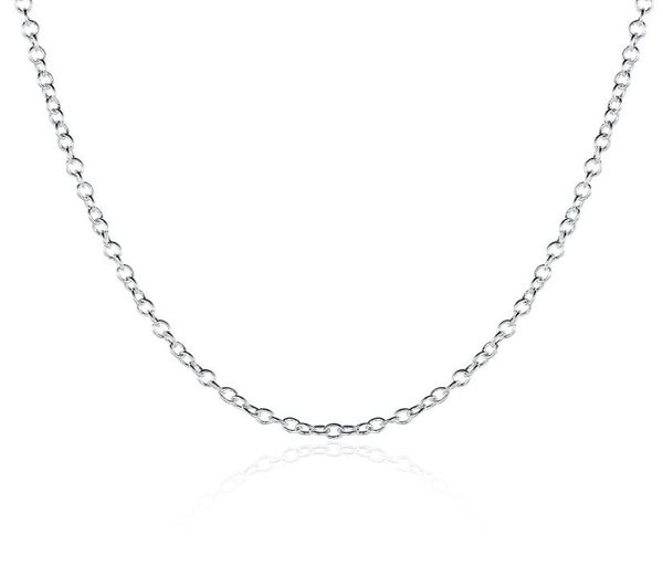 

fashion jewelry silver chain 925 necklace rolo chain for women link choker 1mm 16 18 20 24 inch8101366