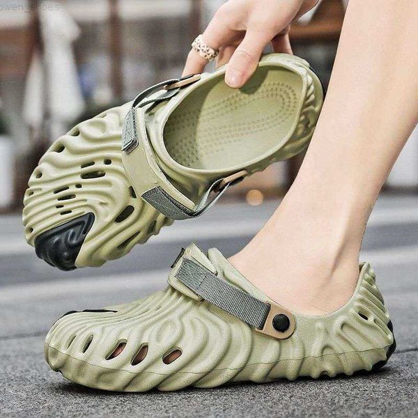 

2023 designer summer new men's women's fingerprint hole slide foam sandals running shoes delivery, Black