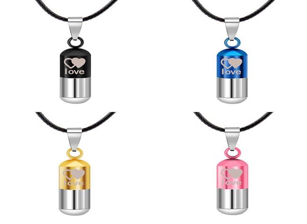 

stainless steel urn cremation ashes necklace for women men family heart save love open locket leather chain couple fashion jewelry8413412, Silver