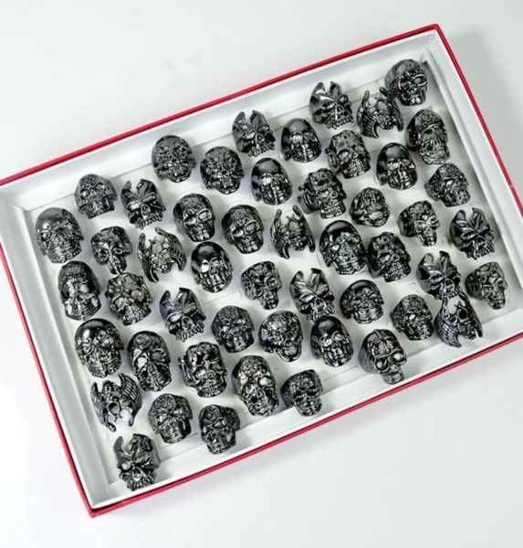 

mixed style mixed size gothic skull rings big size metal punk style rock men and women jewelry accessories biker gifts 0013100876, Silver