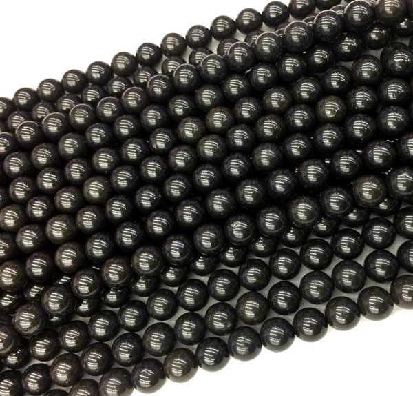 

natural genuine black jade jet round jewellery loose ball beads 610mm 155quot 061313209393