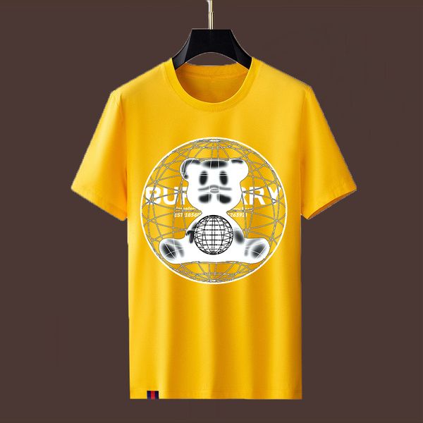 

2023 summer cartoon letter print men's casual t-shirts crew neck short-sleeve breathable fashion men's tees fb053, White;black