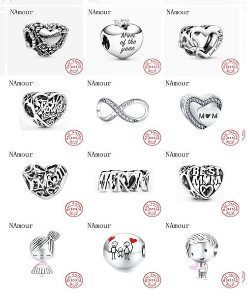 

2020 new mom family forever girl boy bead fit original charms silver 925 bracelet necklace trinket jewelry for women5194140, Blue;slivery