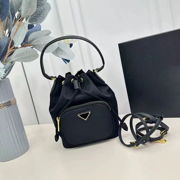 

fashion bucket bag for women shoulder bag small black nylon girls female travel handbag #0843