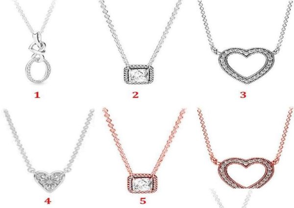

chains 925 sterling sier chains heart interwoven necklace eternal love clavicle chain girlfriend fit beads women fashion dro dhez31906319, Silver