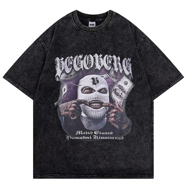 

women's tshirt anime vintage tshirt hip hop y2k tshirts loose skeleton skull tshirt gothic retro shortsleeved summer men cotton t shirt, White