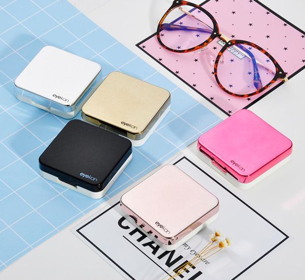 

square design color contact lens case halloween contacts travel kit1202016