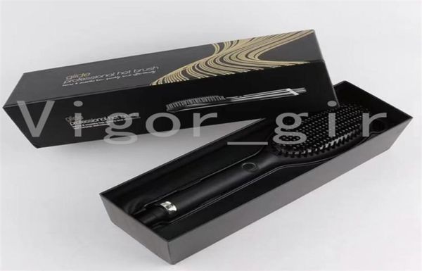 

2022 glide hair straighteners brush for girl one step dryer styler volumizer multifunctional comb with negative lons6871735, Black