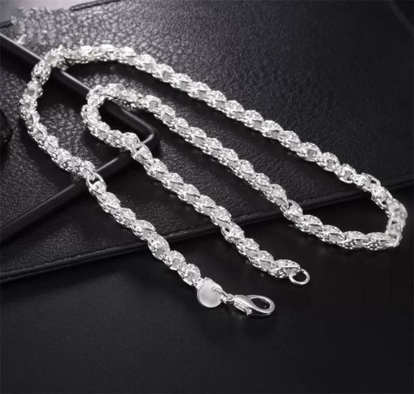 

plated silver 20 inch 5mm ed rope chain necklace for women man fashion wedding charm jewelry 236 w22177333