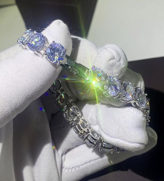 

hip hop vintage fashion jewelry 925 sterling silver 8mm white z cz diamond gemstones party popular women wedding bridal bracel9709875, Golden;silver