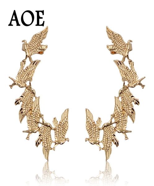 

new design 2017 fashion vintage punk animal eagle clip earrings for women gold pated ear cuff earrings jewelry gift8025694, Silver