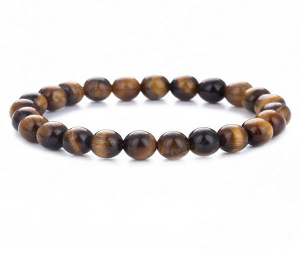 

fashion 8mm chakra tiger eye buddha bracelets for women men natural stone round beads bracelet lava jewelry5214825, Black