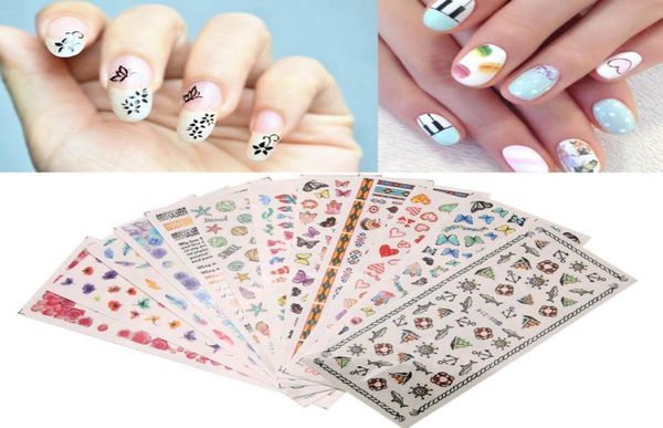 

12 sheetsset watermark decals nail stickers nail art decorations manicure tips fingernails decals1662038, Black