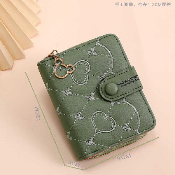 

2023 new embroidery student card bag girl cute heart fashion zero wallet coin bag